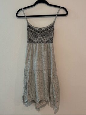 American Eagle Boho Spaghetti Strap Summer Dress in Black and White